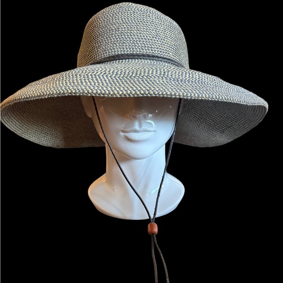 Caribbean Joe Accessories - Caribbean Joe Sun Hat w/Chin Strap-Natural Color-one size-Packable-4.5 Inch Brim